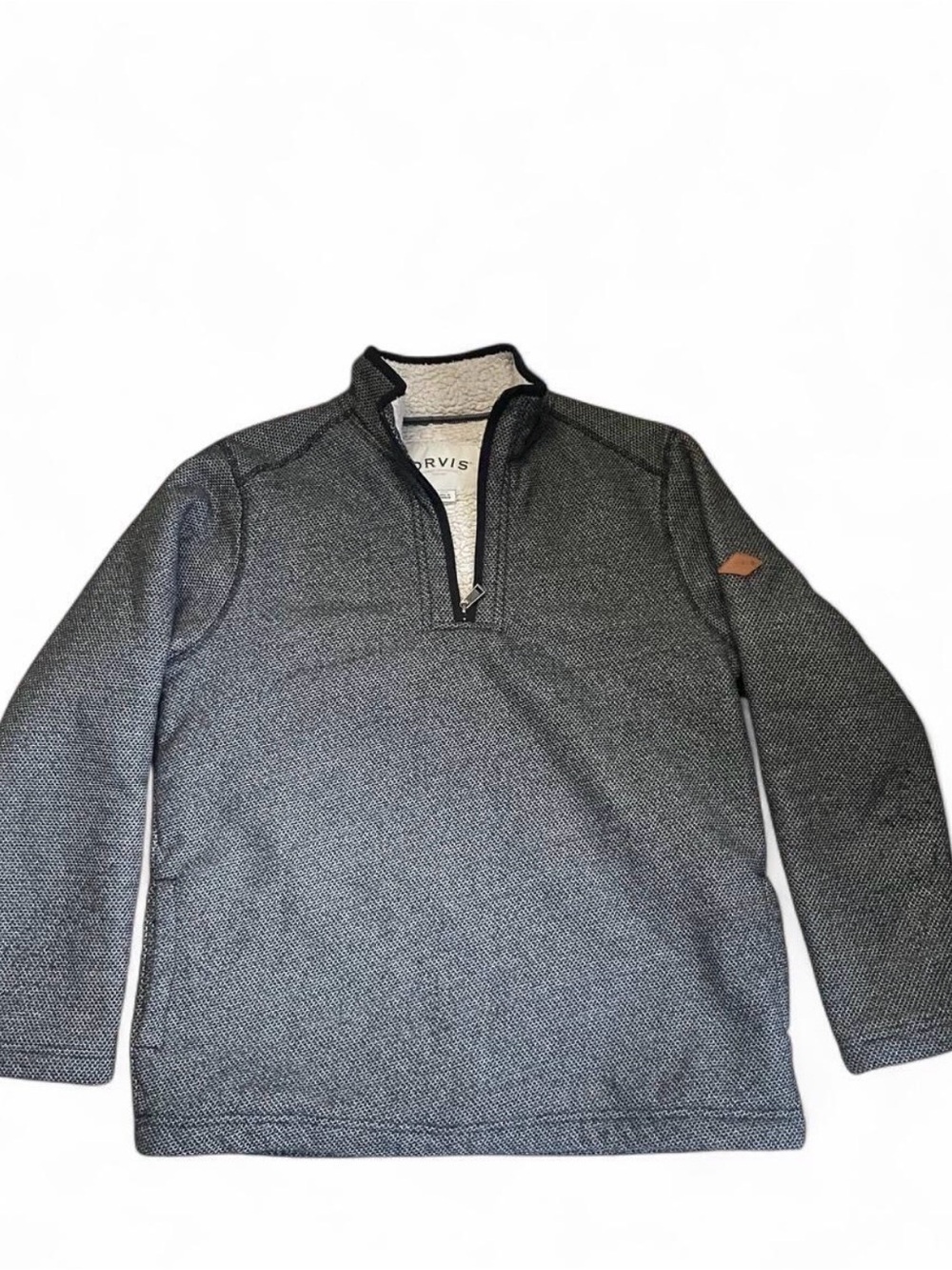 Orvis Men’s Charcoal Zip-Neck Sherpa-Lined Pullover